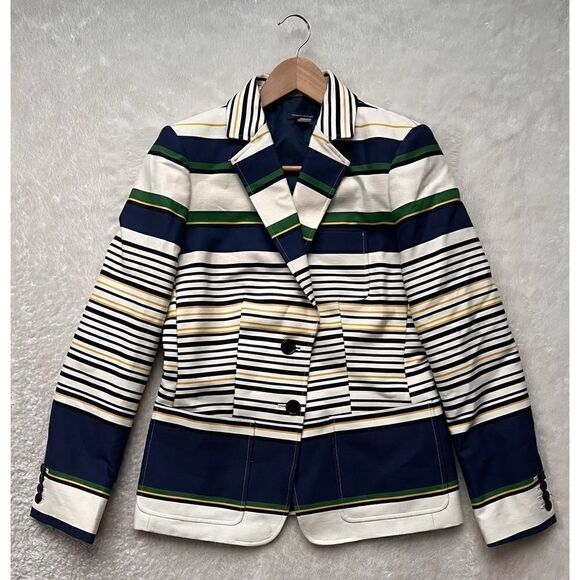 Tommy Hilfiger Preppy Americana Double Breasted Long Sleeve Striped Blazer - Picture 3 of 16